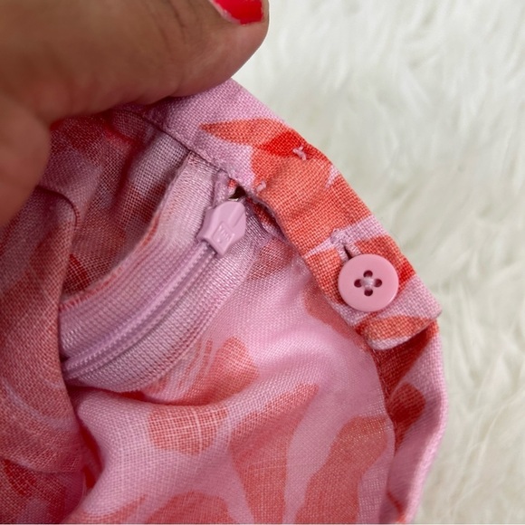 Ann Taylor LOFT cropped linen floral pants in pink size: 4 - Picture 12 of 12